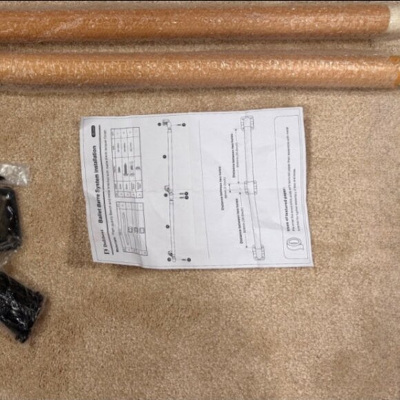 Dolibest Wall Mounted Wood Ballet Barre System - Open boxed, new - Picture 2 of 6